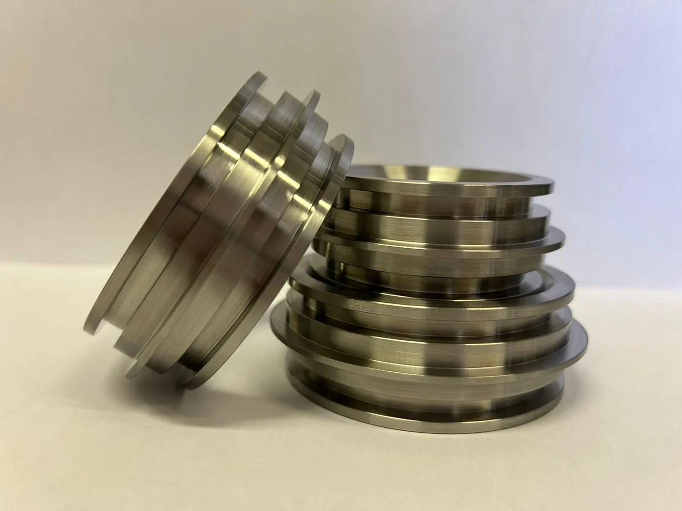 Stack of precision turned stainless steel rings
